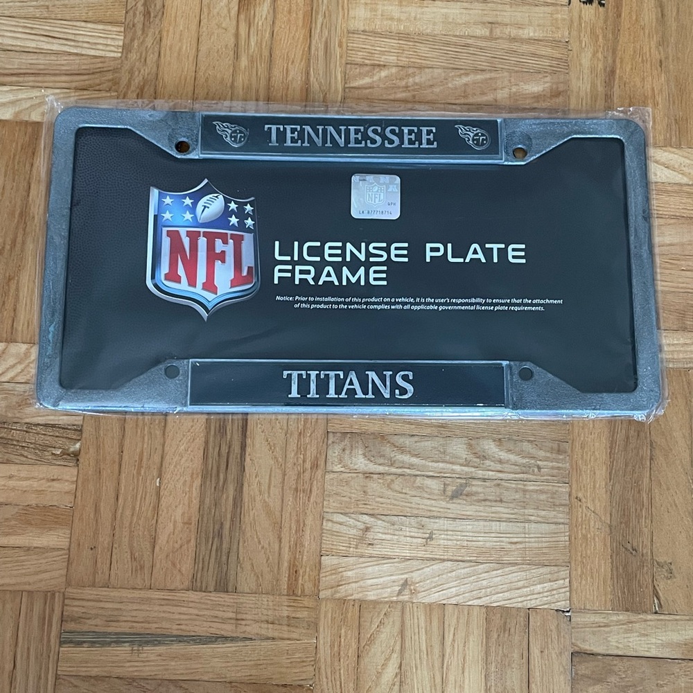 NFL Titans License Plate Frame - Black and Silver